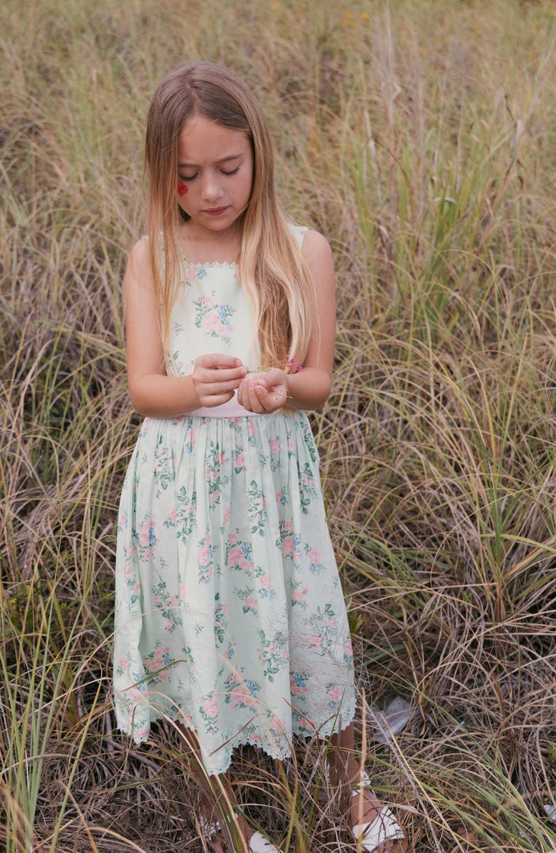 Hope & Henry Kids' Organic Sleeveless Sateen Party Dress, Alternate, color, Chateau Floral