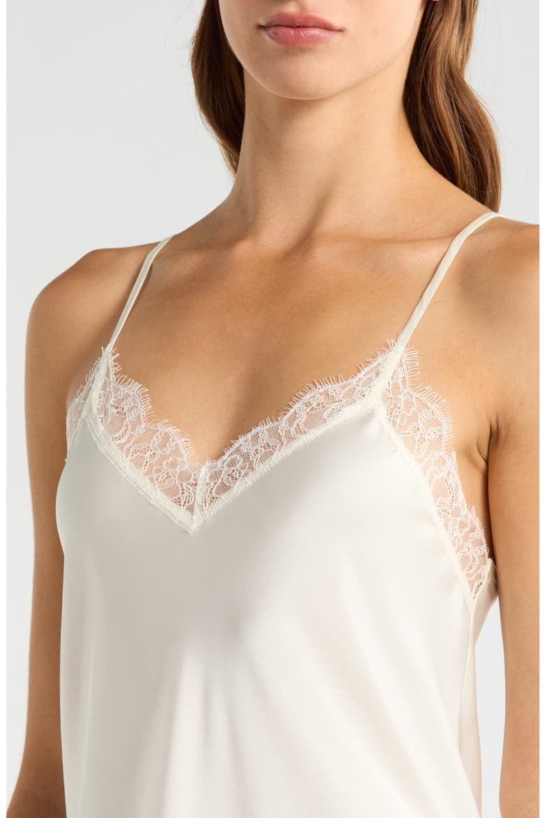 Scalloped Lace Trim Satin Slip, Alternate, color, IVORY EGRET