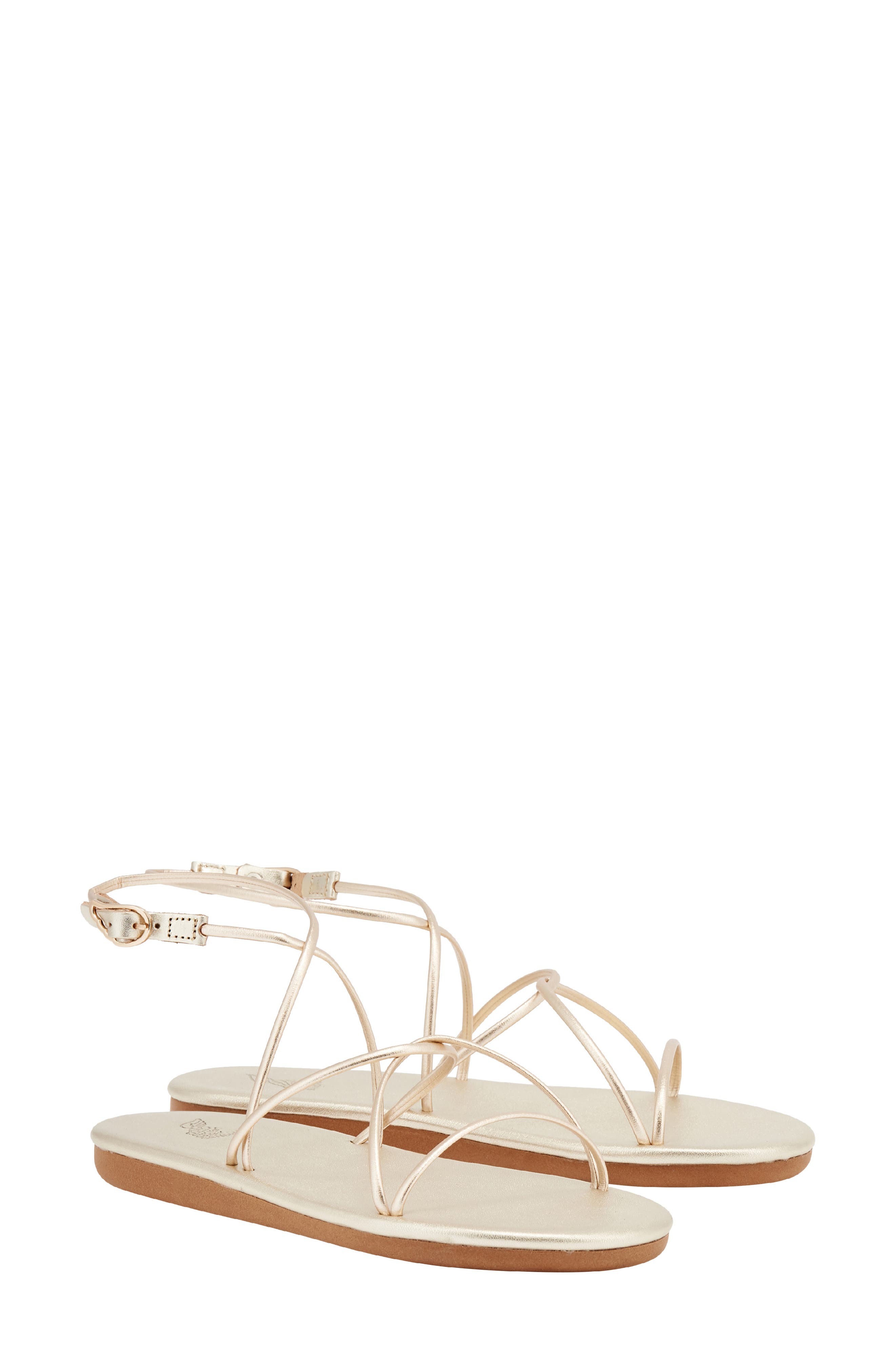 Ancient Greek Sandals Pixida Strappy Sandal, Main, color, Platinum