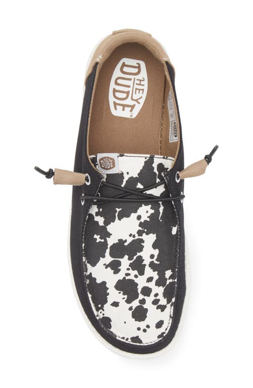 Hey Dude Wendy Cowgirl Boat Shoe In Cowgirl Black/white