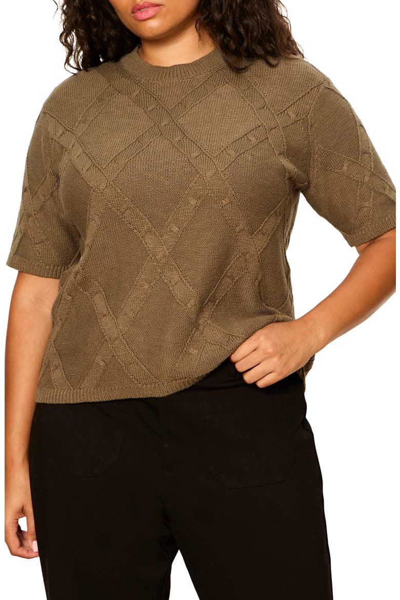Perfect Short Sleeve Sweater, Main, color, FOREST GREEN