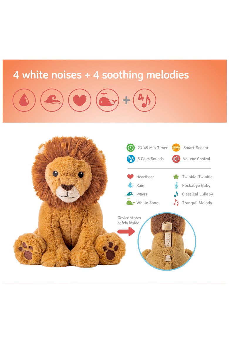 Louis the Lion Smart Sensor - Plush Toy & Baby Sleep Sound Soother, Alternate, color, BROWN