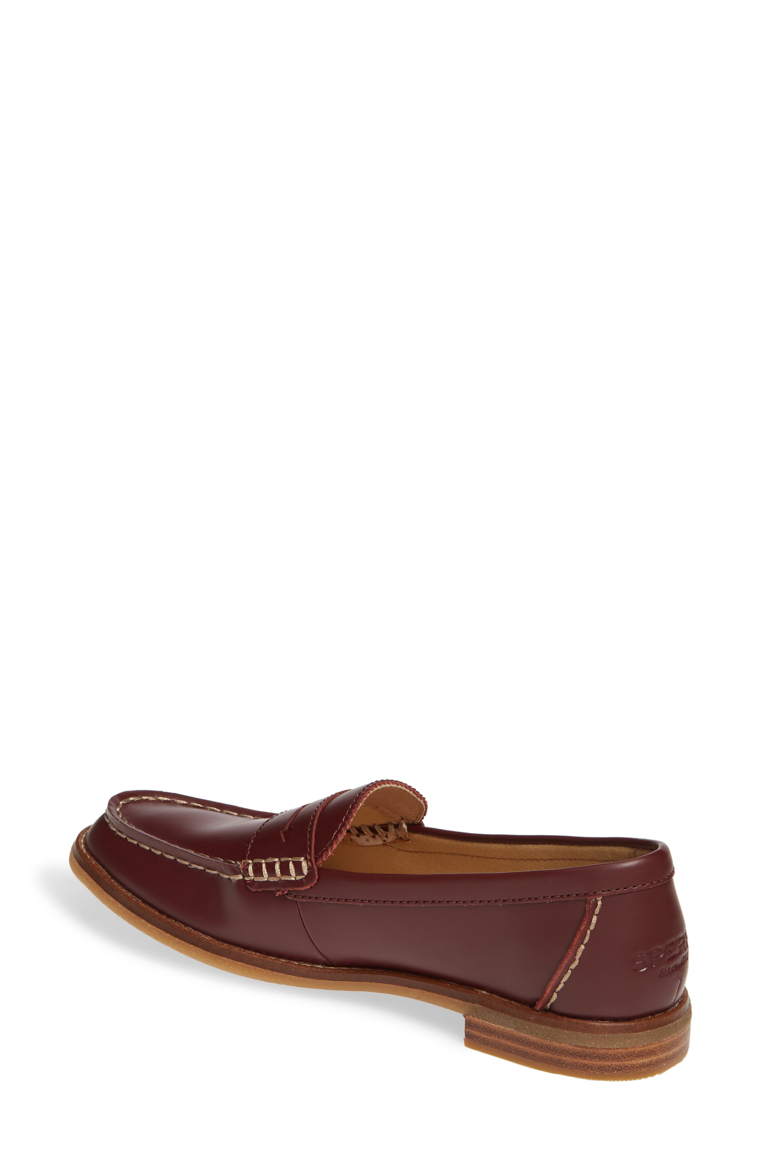 Seaport Penny Loafer, Alternate, color, BURGUNDY BOX LEATHER