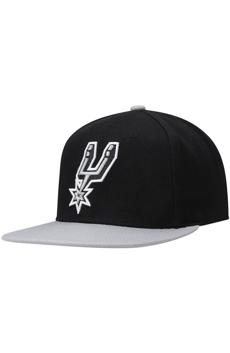 Mitchell & Ness Men's Mitchell & Ness Black San Antonio Spurs Core Side Snapback Hat, Alternate, color,