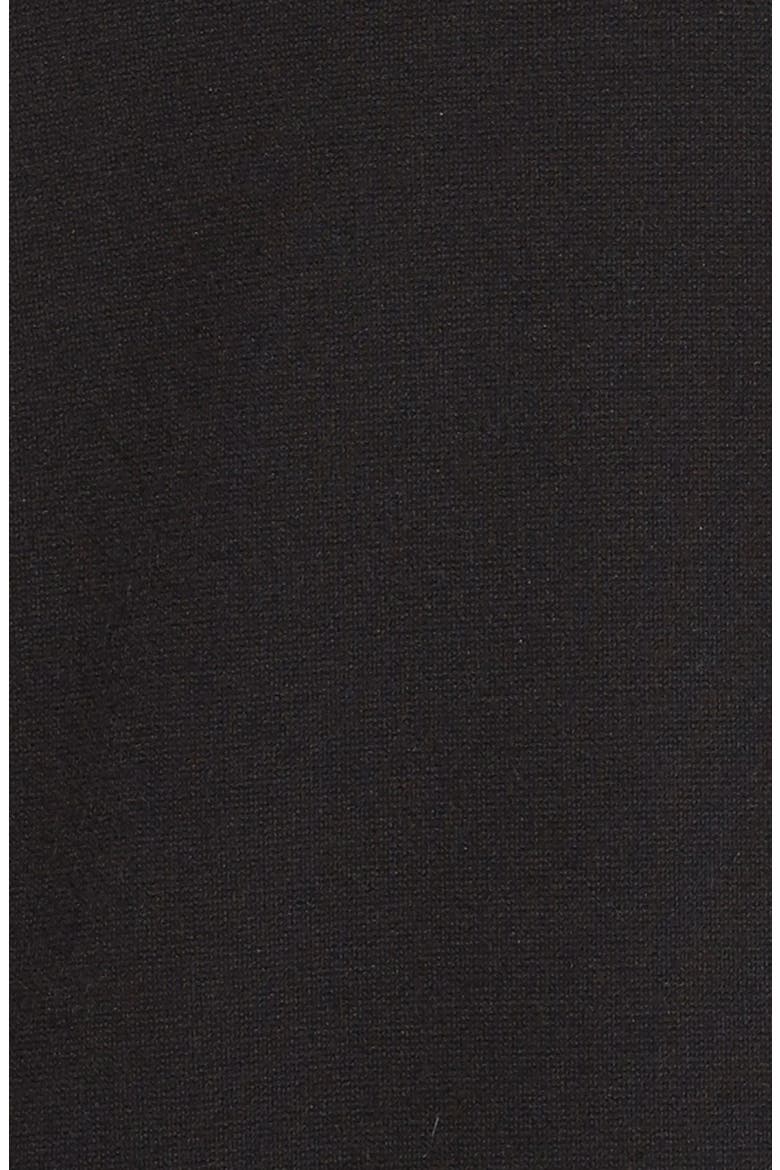 Front Zip Italian Ponte V-Neck Fit & Flare Dress, Alternate, color, BLACK