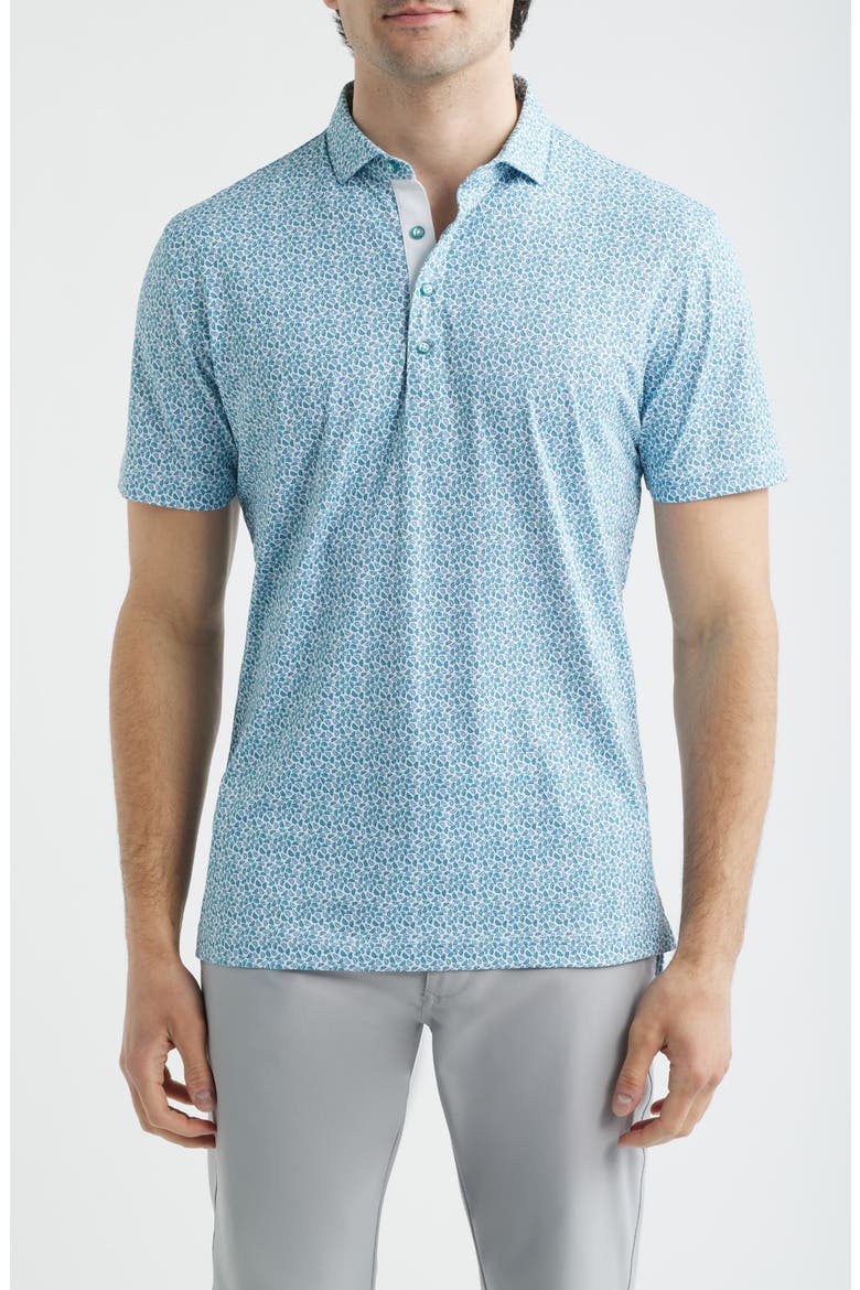 Peelin Good Citrus Print Performance Jersey Polo, Main, color, TROPICAL