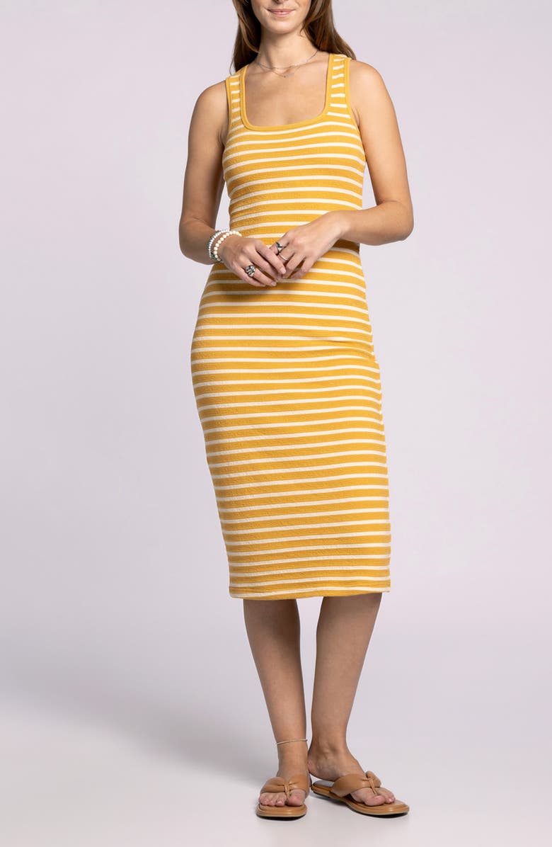 Thread & Supply Jenna Stripe Tank Dress, Main, color, Yellow White