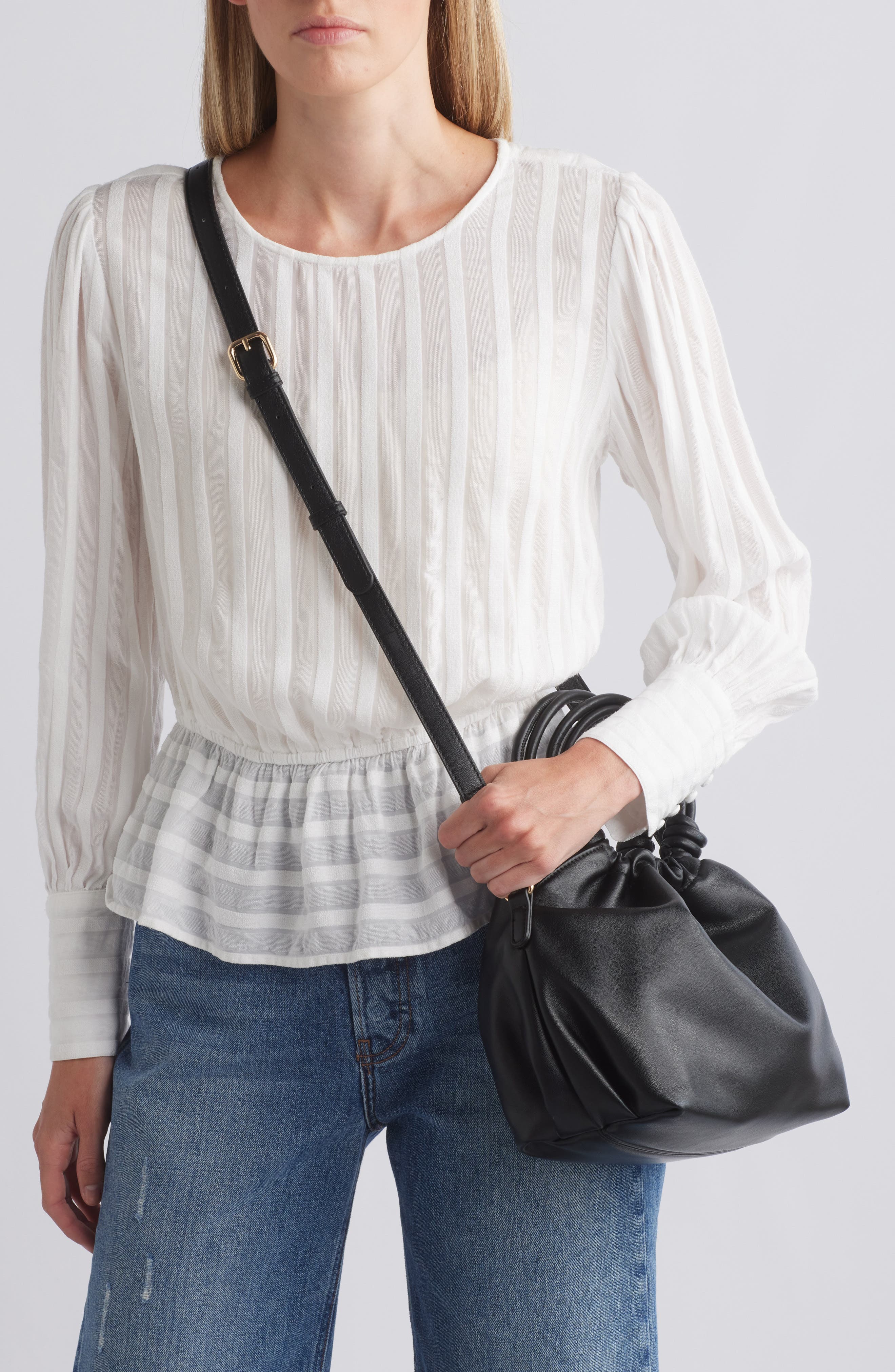 URBAN EXPRESSIONS HANDBAGS Faux Leather Bucket Bag, Alternate, color, Black