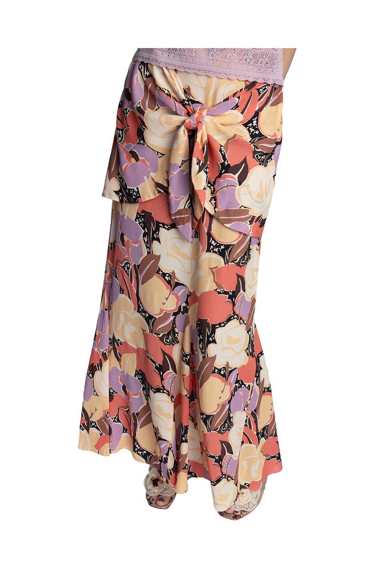 Desert Bloom Crepe Skirt, Alternate, color, SUNSET MULTI