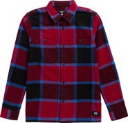 Vans Kids' Larkspur Buffalo Check Cotton Flannel Button-Up Shirt
