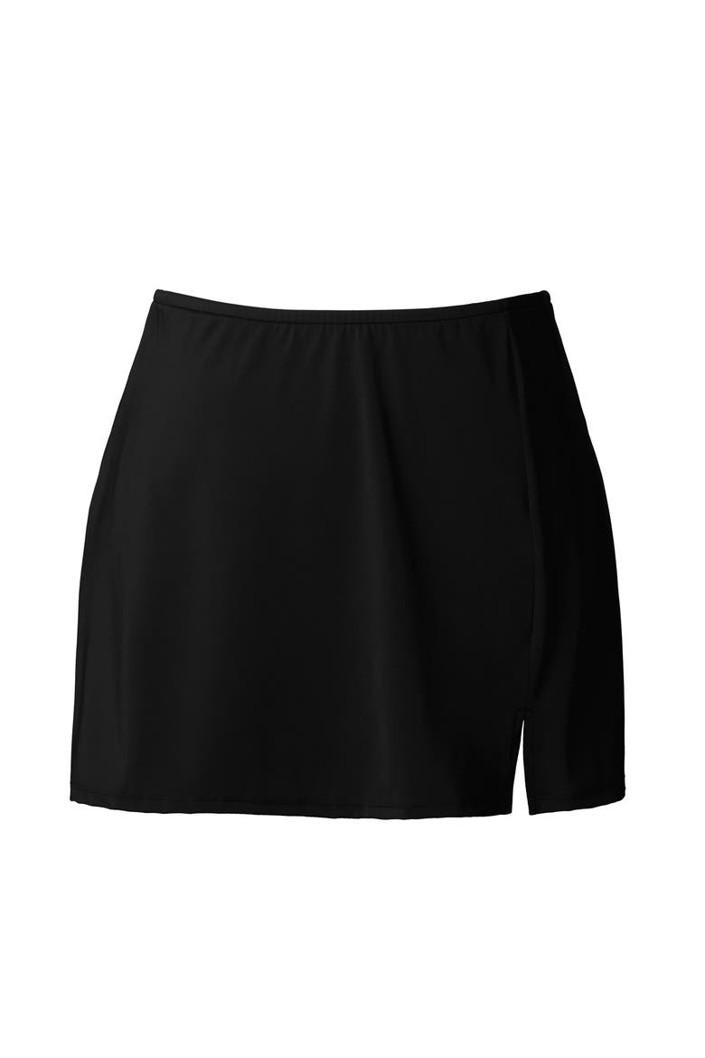 Side Slit Hipster Swim Skirt, Alternate, color, Black