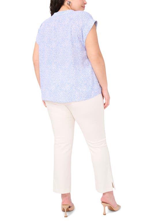 Vince Camuto Print Cap Sleeve Top In Serene Sky