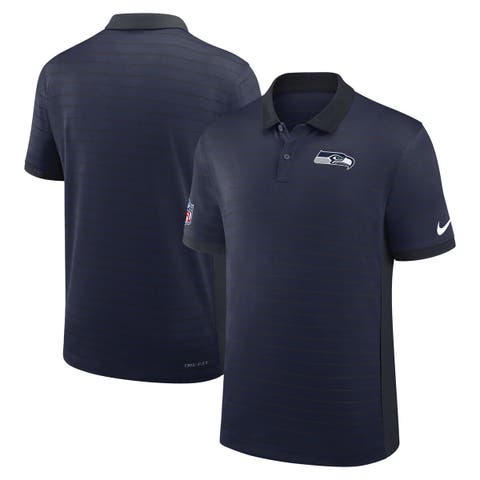 Men's Nike College Navy Seattle Seahawks Sideline Victory Stripe Performance Polo
