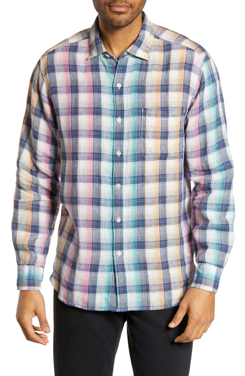 Tommy Bahama Polynesian Plaid Classic Fit Shirt, Main, color,