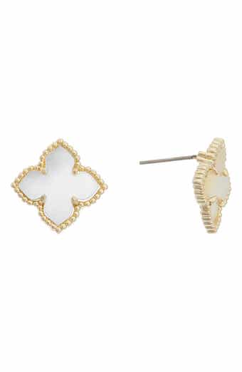 Juvell Mother-of-Pearl Clover Stud Earrings