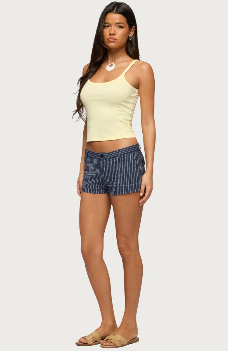 EDIKTED Lina Pinstripe Micro Shorts, Alternate, color, 