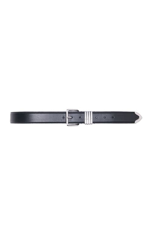 Maje Womens Black Smooth Leather Buckle Belt In Black