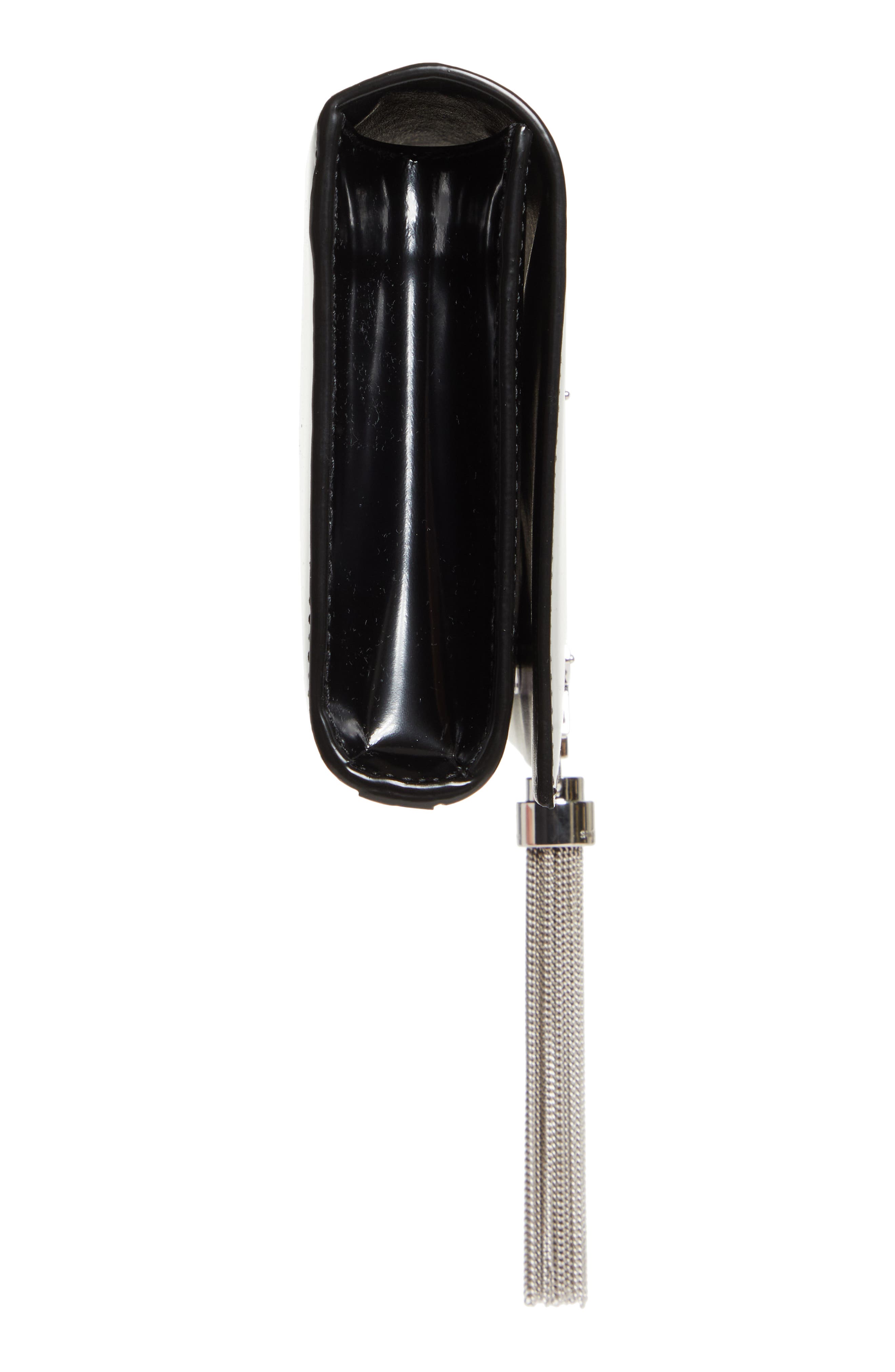 Saint Laurent Kate Glossy Leather Clutch, Alternate, color, 