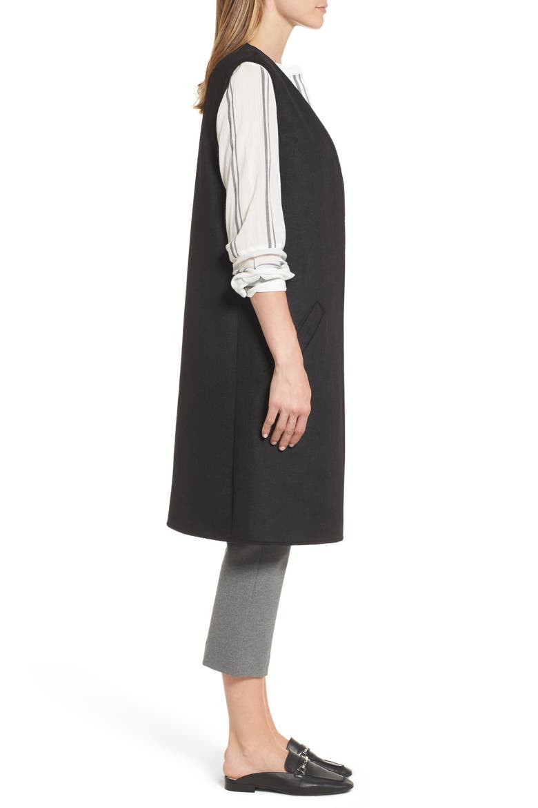 Long Vest, Alternate, color, BLACK