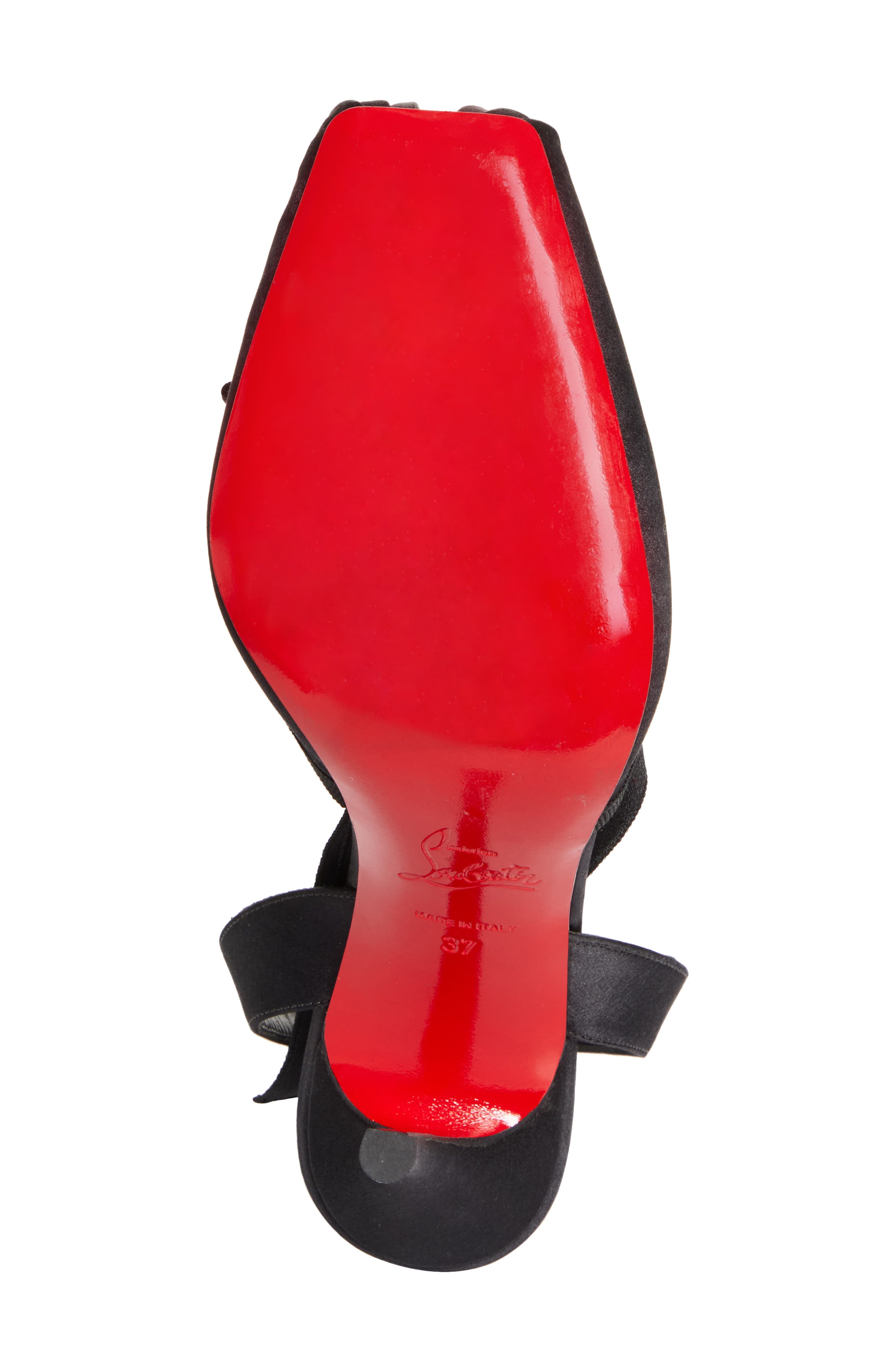 Christian Louboutin Cassia Lace-Up Slingback Pump, Alternate, color, Black/ Lin Black