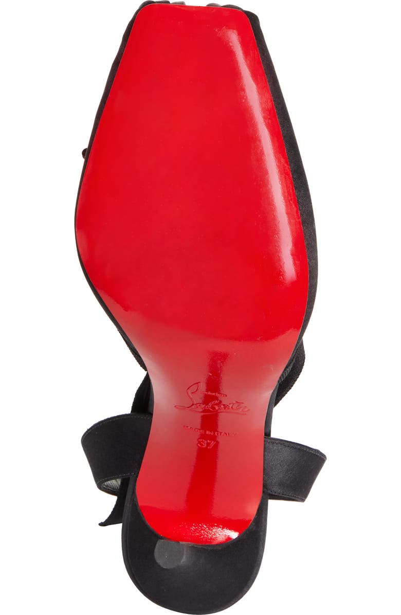 Christian Louboutin Cassia Lace-Up Slingback Pump, Alternate, color, Black/ Lin Black