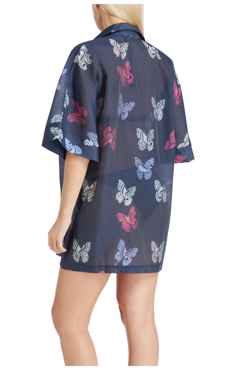 VALIMARE Sydney Printed Cover-up Shirtdress, Alternate, color, Navy Blue