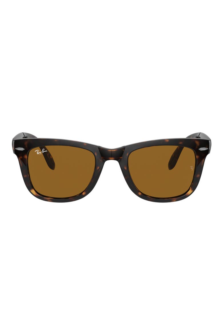 Wayfarer 54mm Folding Sunglasses, Main, color, LIGHT HAVANA