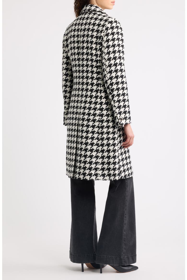 Houndstooth Single Breasted Coat, Alternate, color, BLACK/ WHITE
