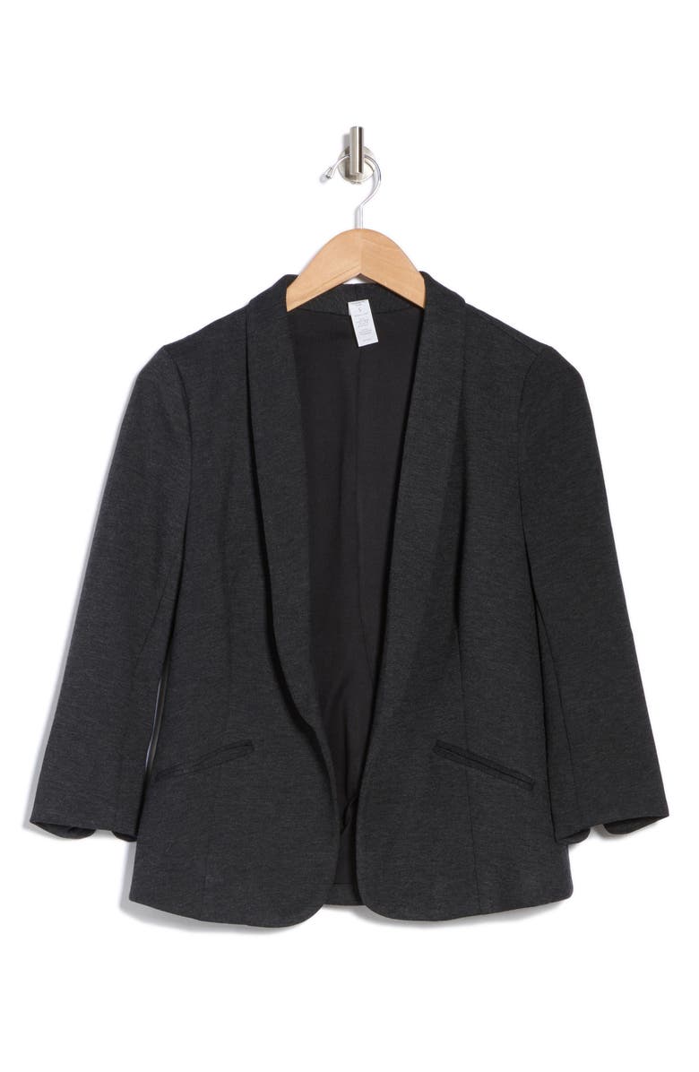 YOGALICIOUS Bentley Scuba Knit Blazer, Alternate, color, Heather Black