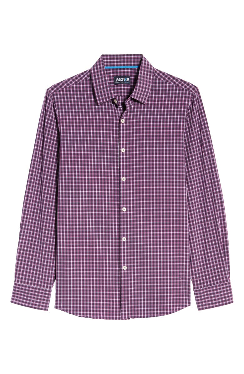 MOVE Performance Apparel Regular Fit Button-Up Plaid Performance Shirt, Alternate, color, 