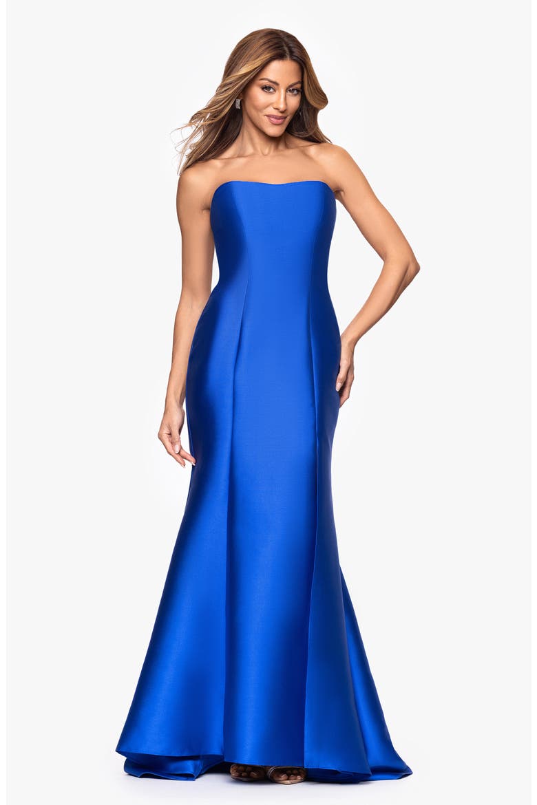 Strapless Mikado Mermaid Gown, Alternate, color, ROYAL