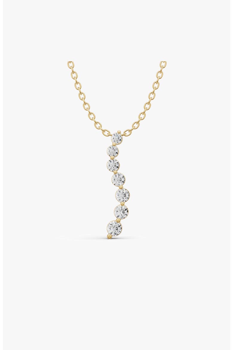 14K Gold 1 ct Necklace Lab Grown Diamond Journey Pendant, Main, color, Yellow Gold