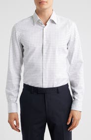 BOSS Hank Kent Slim Fit Check Stretch Cotton Dress Shirt