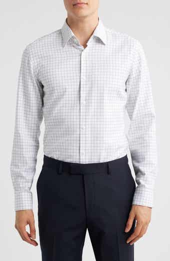 BOSS Hank Kent Slim Fit Check Stretch Cotton Dress Shirt