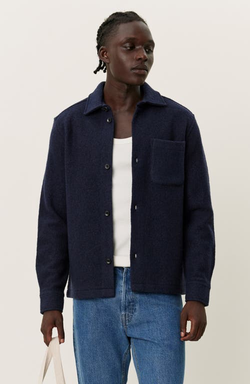 Les Deux Kaleb Bouclé Shirt Jacket In Blue