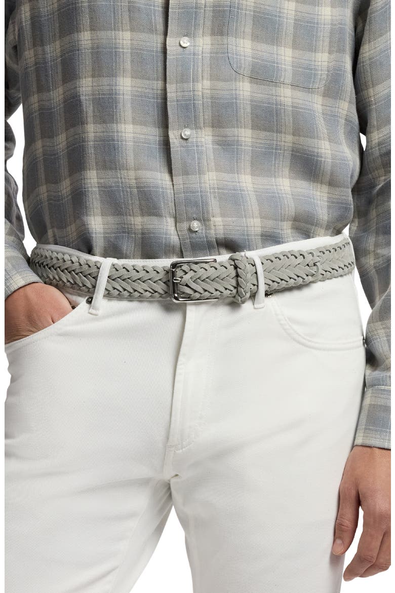 Braided Suede Belt, Alternate, color, GREY