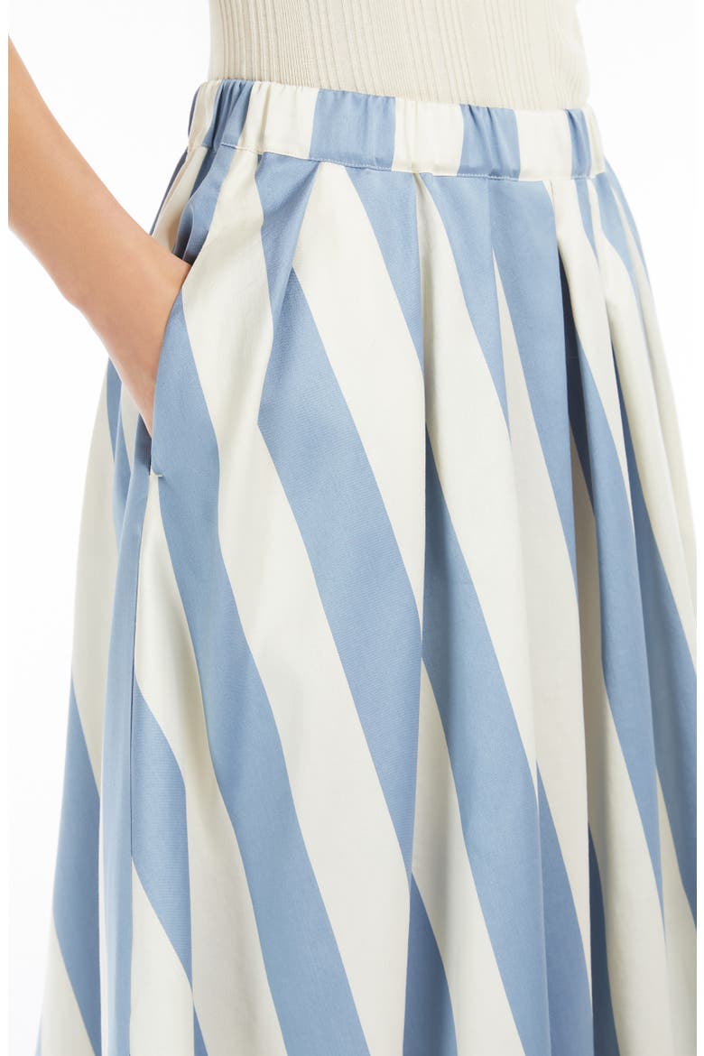 Vidim Stripe Cotton & Silk Skirt, Alternate, color, AVIO