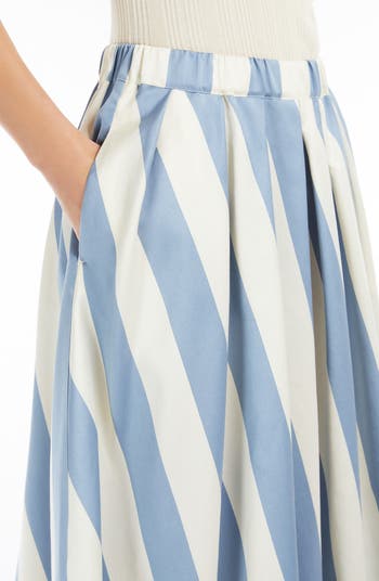 WeekendMaxMara Vidimヴィディムコットン＆シルクサテンスカート Weekend Max Mara Vidim Stripe Cotton & Silk Skirt | Nordstrom