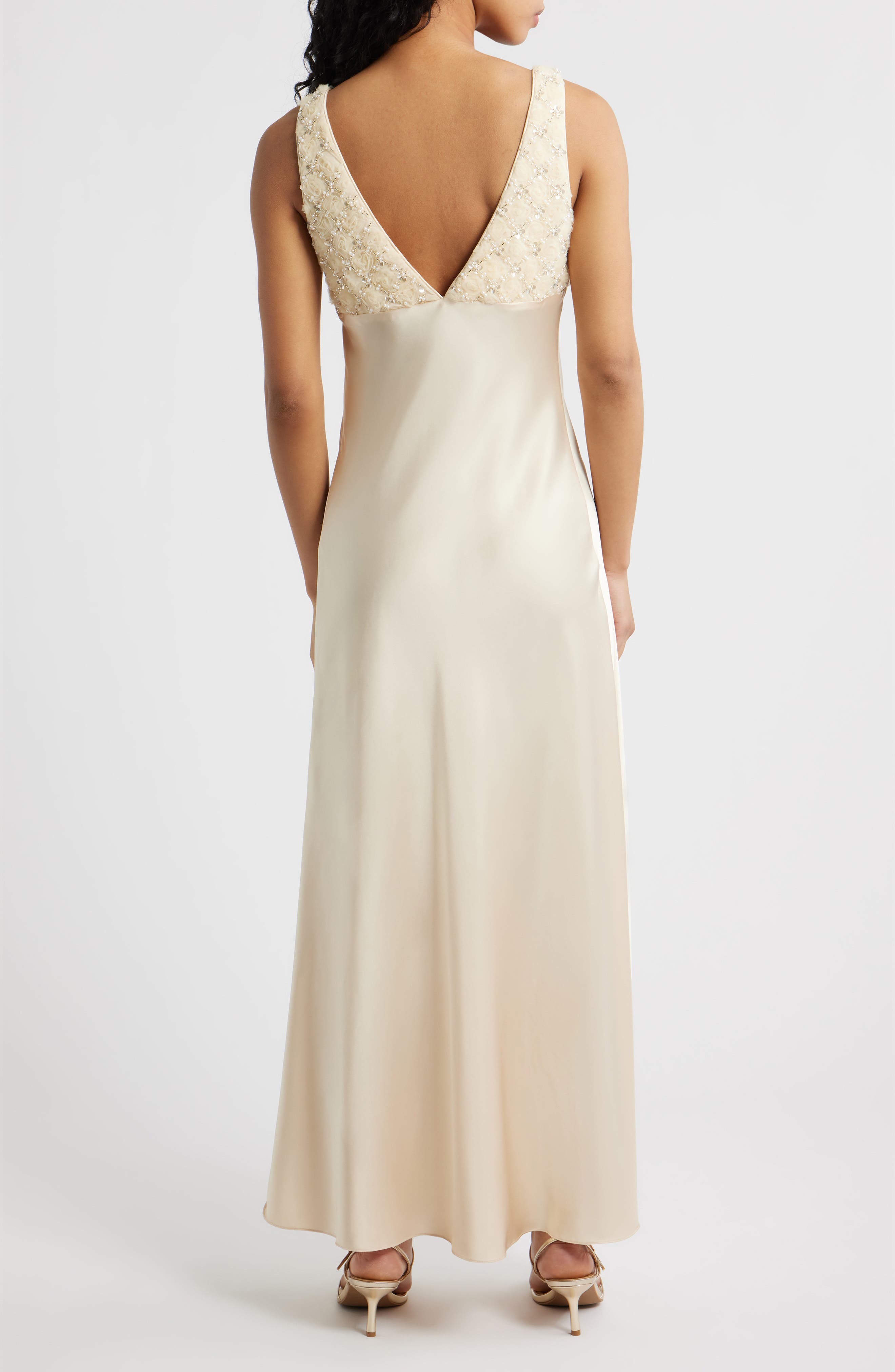 Serefina Beaded Sleeveless Satin Gown - image 2