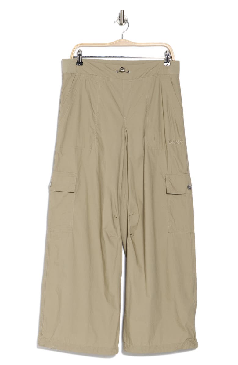 DKNY High Waist Straight Leg Cotton Cargo Pants, Alternate, color, Vintage Khaki