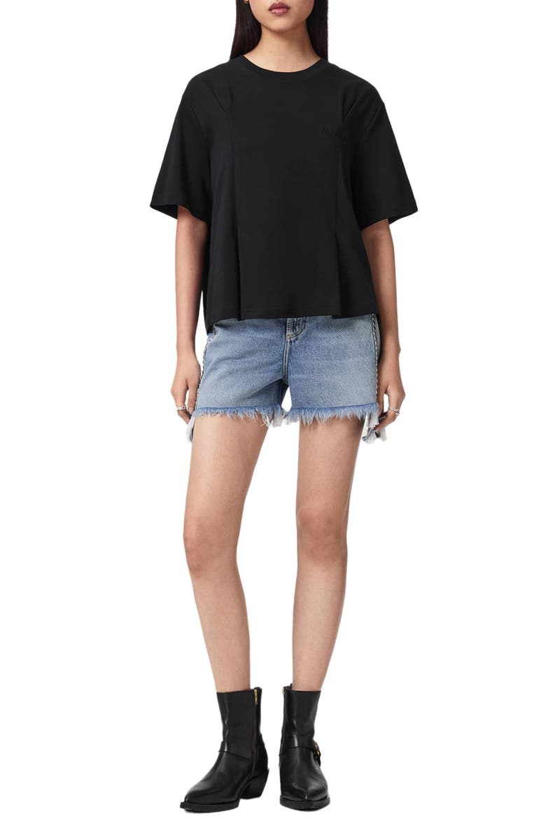 AllSaints Sofia Lisa Boxy Cotton Graphic T-Shirt, Alternate, color, Black