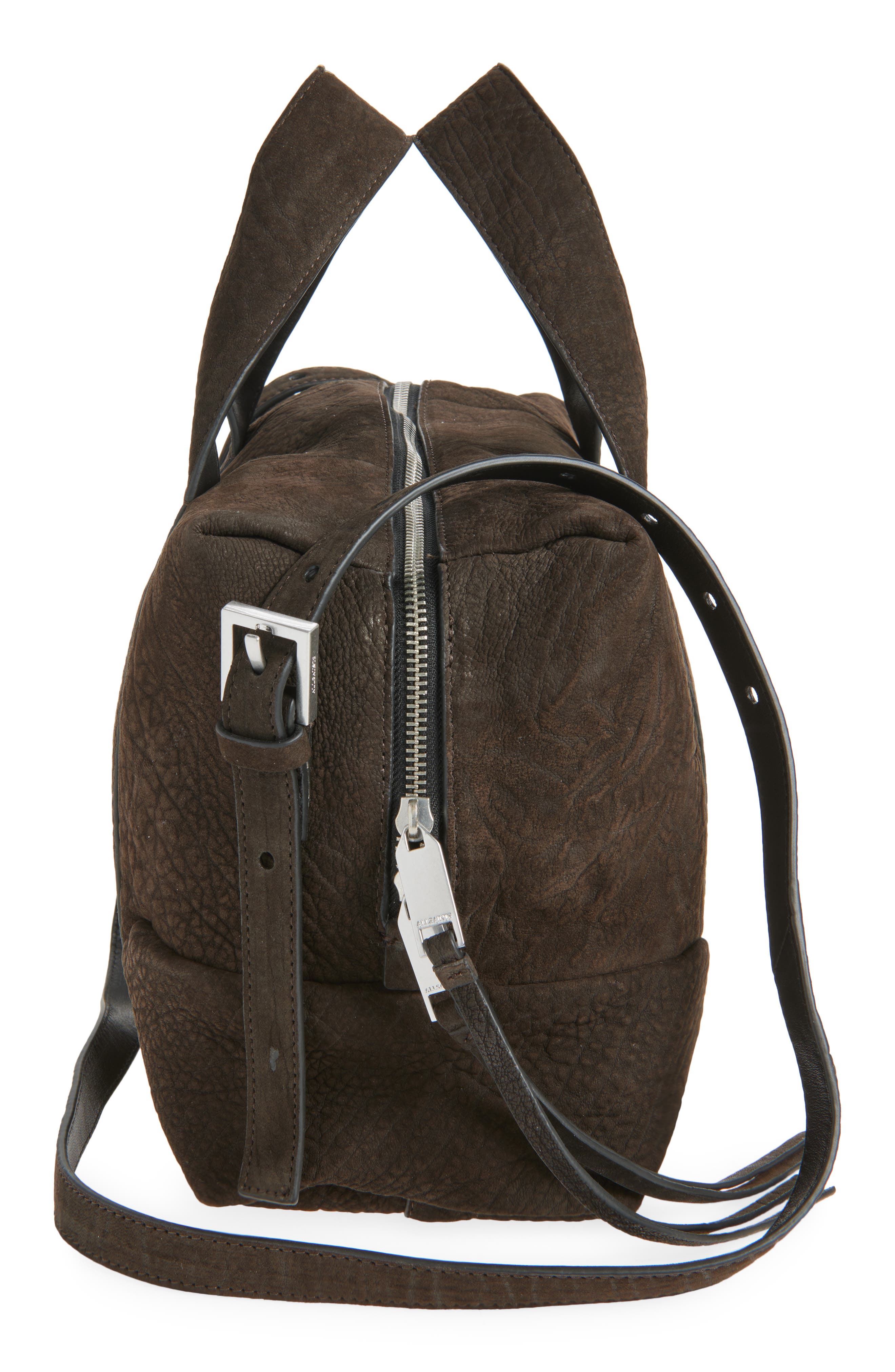 AllSaints Medium Ares Grain Leather Crossbody Bag, Alternate, color, Catrame Brown