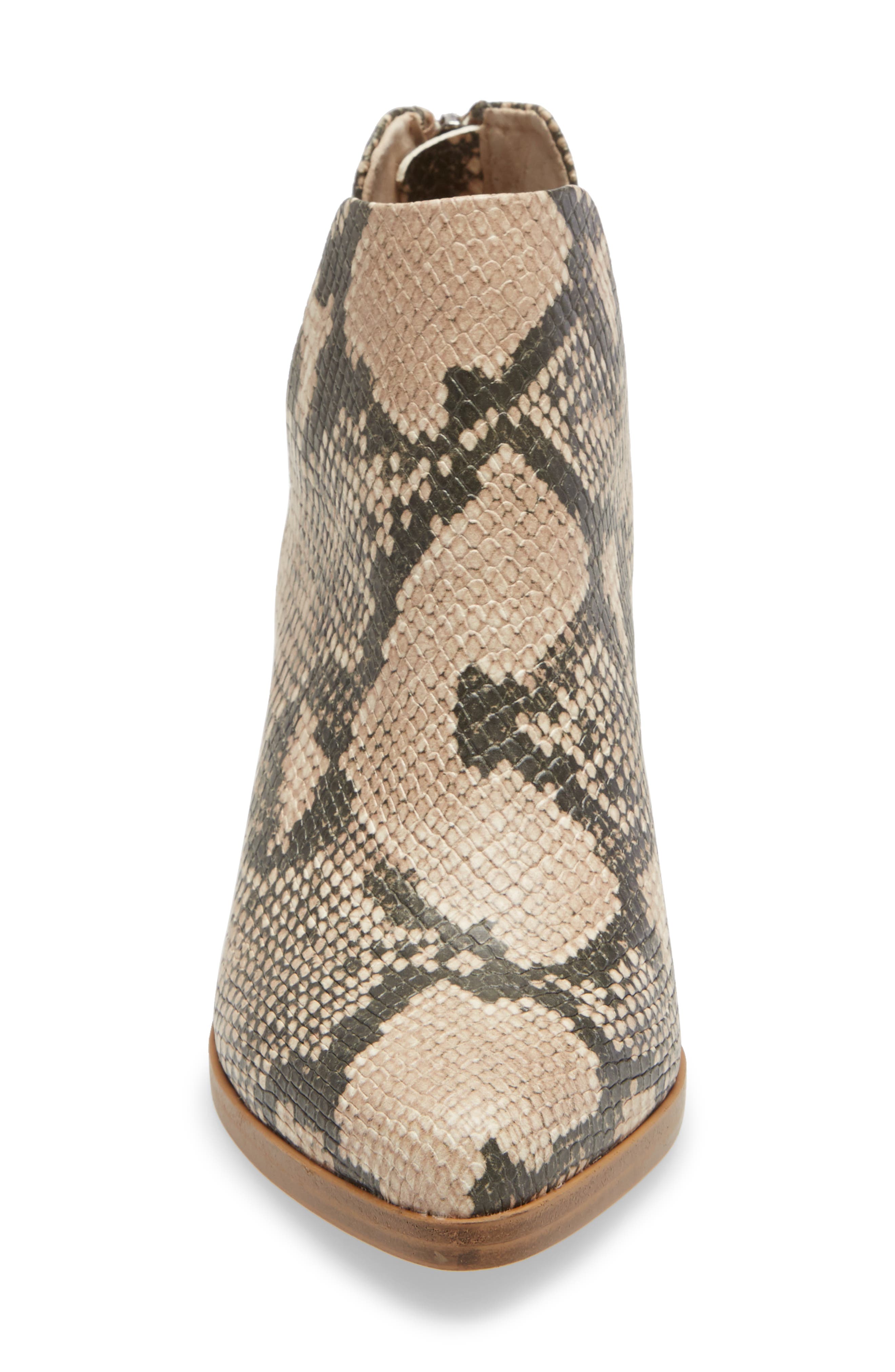 Rowdy Block Heel Bootie, Alternate, color, TAN SNAKE PRINT