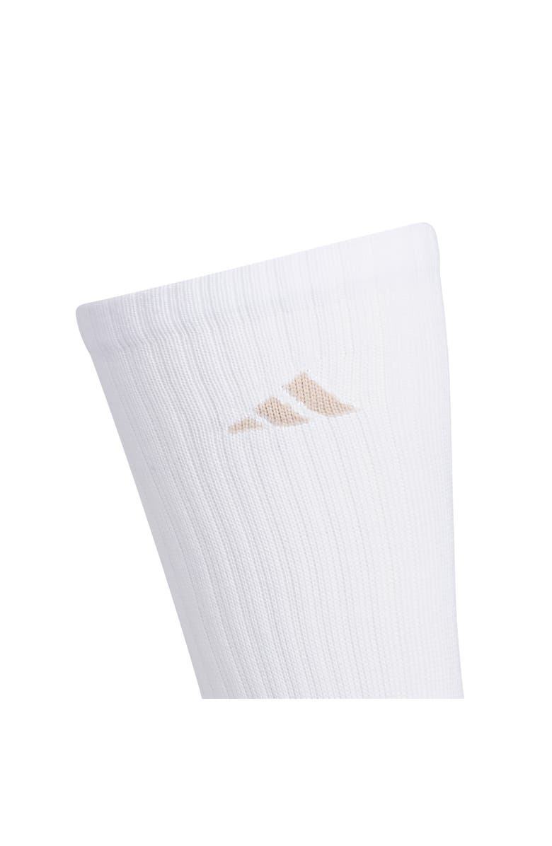 adidas Assorted 3-Pack Cushioned Crew Socks, Alternate, color, White/ Wonder Beige/ Beige