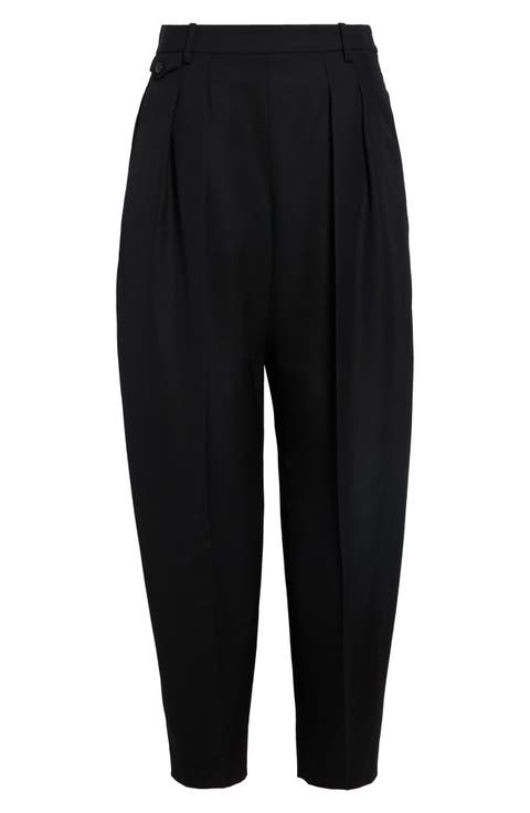 Dugan Pleated Virgin Wool Tapered Leg Pants