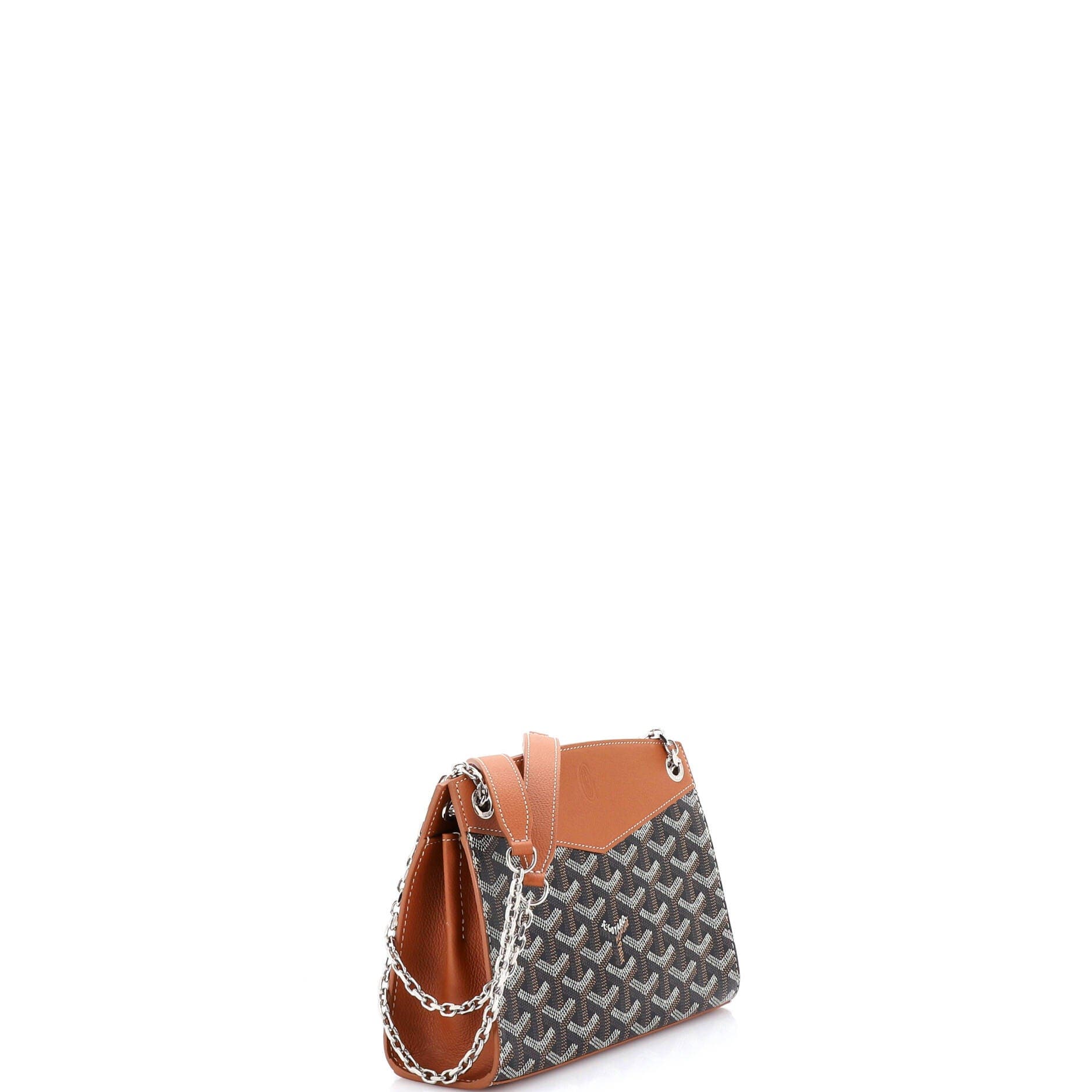 Pre-Owned Goyard Structured Rouette Chain Shoulder Bag Coated Canvas Mini, Alternate, color, Brown