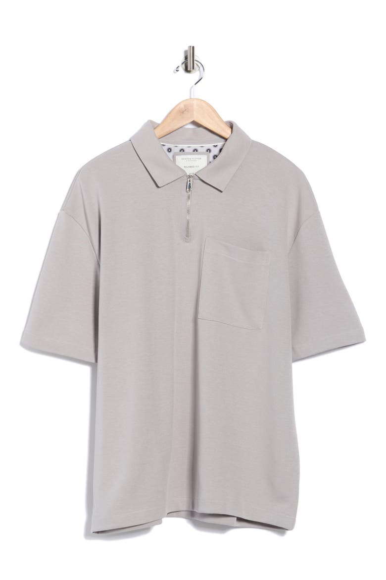 Zip Neck Polo, Alternate, color, LIGHT GREY