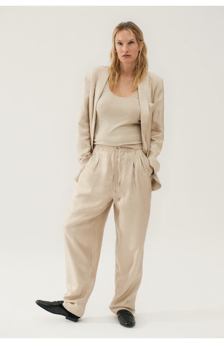 SILK LAUNDRY TWILL SLOUCH PANTS HAZELNUT, Main, color, Hazelnut