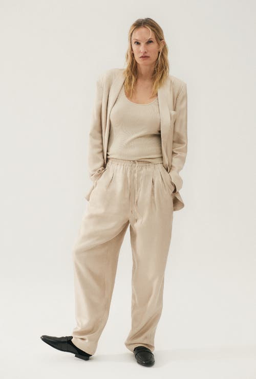 Silk Laundry Twill Slouch Pants Hazelnut In Hazelnut