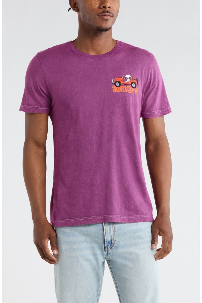 Peanuts® Snoopy Off Road Cotton Graphic T-Shirt, Main, color, BURGUNDY